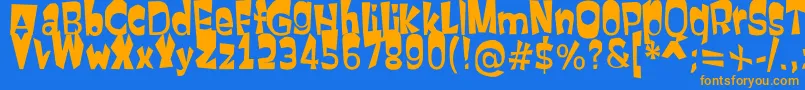 FirstAttempt Font – Orange Fonts on Blue Background