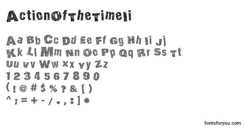 Шрифт ActionOfTheTimeIi – алфавит, цифры, специальные символы