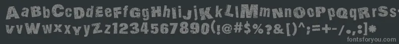 フォントActionOfTheTimeIi – 黒い背景に灰色の文字