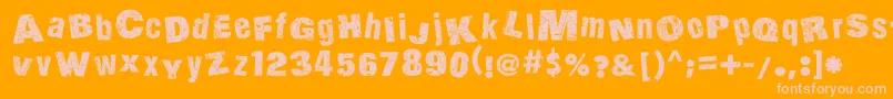 ActionOfTheTimeIi Font – Pink Fonts on Orange Background