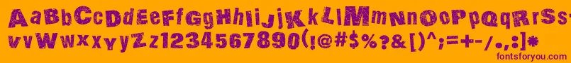 ActionOfTheTimeIi Font – Purple Fonts on Orange Background