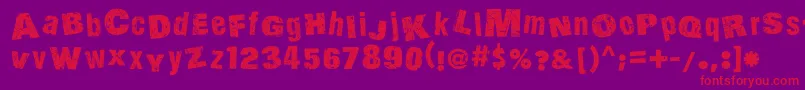 ActionOfTheTimeIi Font – Red Fonts on Purple Background