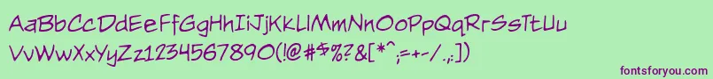 Nightwatcherbb Font – Purple Fonts on Green Background