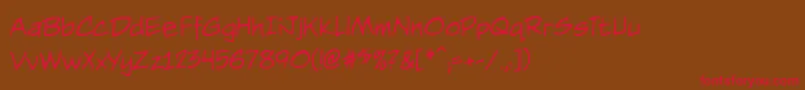Nightwatcherbb-Schriftart – Rote Schriften auf braunem Hintergrund