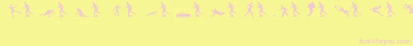 Sportsfi-Schriftart – Rosa Schriften auf gelbem Hintergrund