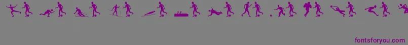 Czcionka Sportsfi – fioletowe czcionki na szarym tle