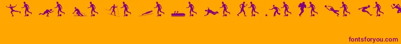 Sportsfi-fontti – violetit fontit oranssilla taustalla