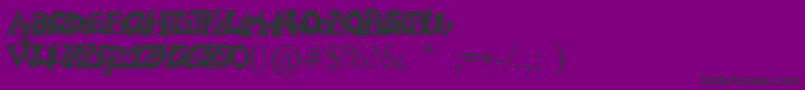 Graffitiposter Font – Black Fonts on Purple Background