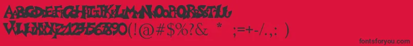 Graffitiposter Font – Black Fonts on Red Background