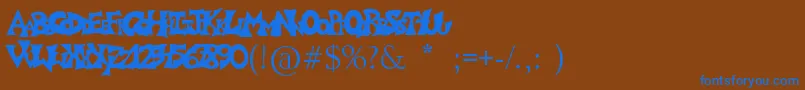 フォントGraffitiposter – 茶色の背景に青い文字