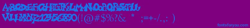 Graffitiposter Font – Blue Fonts on Purple Background