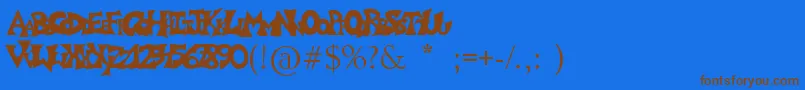 Graffitiposter Font – Brown Fonts on Blue Background