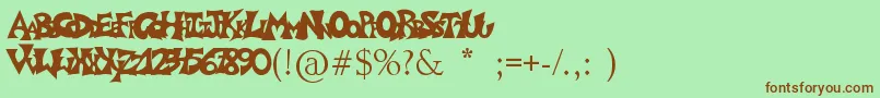 Graffitiposter Font – Brown Fonts on Green Background