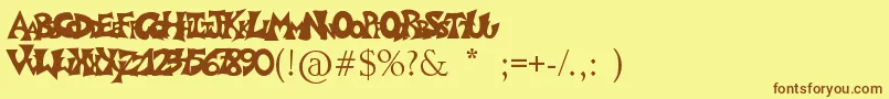 Graffitiposter Font – Brown Fonts on Yellow Background