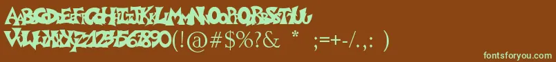 Graffitiposter Font – Green Fonts on Brown Background