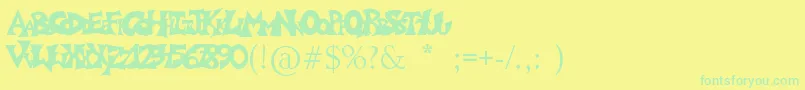 En savoir plus sur la police Graffitiposter Police Graffitiposter – polices vertes sur fond jaune