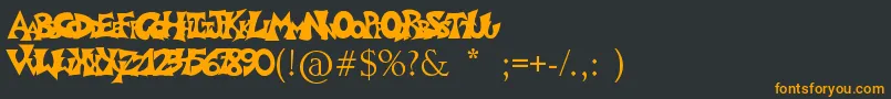 Graffitiposter Font – Orange Fonts on Black Background