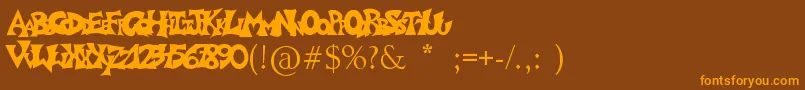 Graffitiposter Font – Orange Fonts on Brown Background