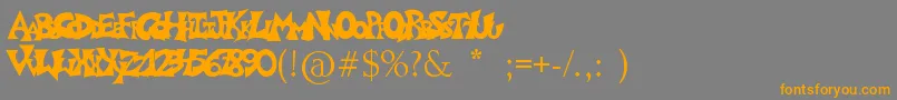 Graffitiposter-fontti – oranssit fontit harmaalla taustalla