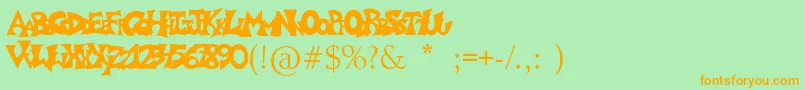 Graffitiposter Font – Orange Fonts on Green Background