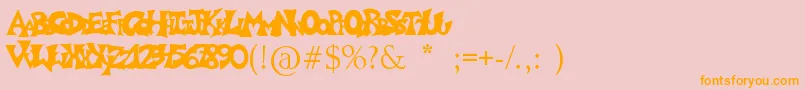Graffitiposter Font – Orange Fonts on Pink Background