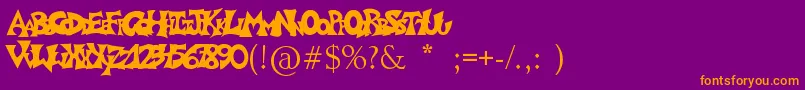 Graffitiposter Font – Orange Fonts on Purple Background