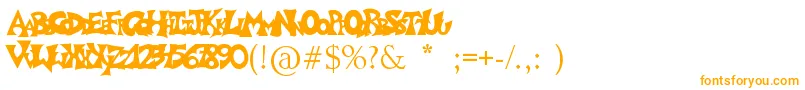 Graffitiposter Font – Orange Fonts on White Background