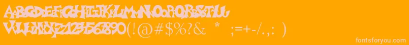 Graffitiposter Font – Pink Fonts on Orange Background