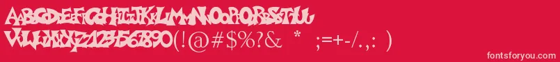 Graffitiposter Font – Pink Fonts on Red Background