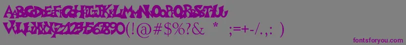 Graffitiposter Font – Purple Fonts on Gray Background