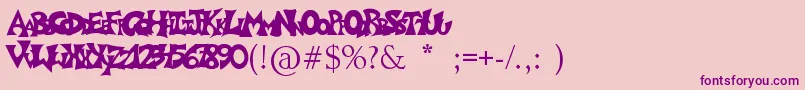 Graffitiposter Font – Purple Fonts on Pink Background