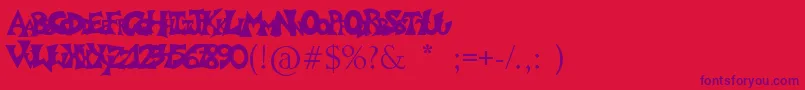 Graffitiposter Font – Purple Fonts on Red Background