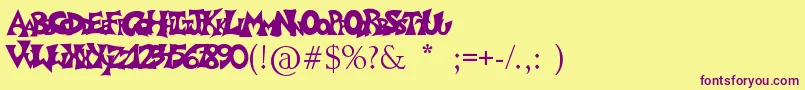 Graffitiposter Font – Purple Fonts on Yellow Background