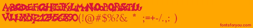 Graffitiposter Font – Red Fonts on Orange Background