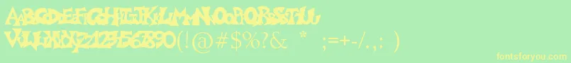 Шрифт Graffitiposter – жёлтые шрифты на зелёном фоне