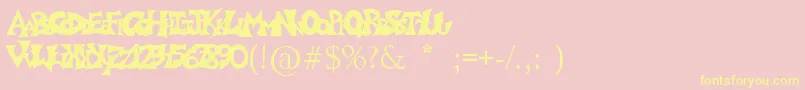 fuente Graffitiposter – Fuentes Amarillas Sobre Fondo Rosa