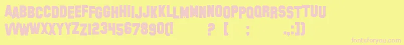 SfHollywoodHillsBold-fontti – vaaleanpunaiset fontit keltaisella taustalla