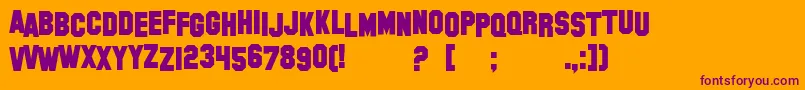 SfHollywoodHillsBold Font – Purple Fonts on Orange Background
