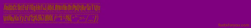1980port-Schriftart – Braune Schriften auf violettem Hintergrund
