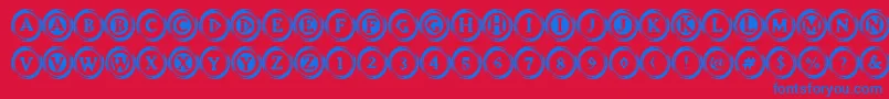 Fonte Elevbt – fontes azuis em um fundo vermelho