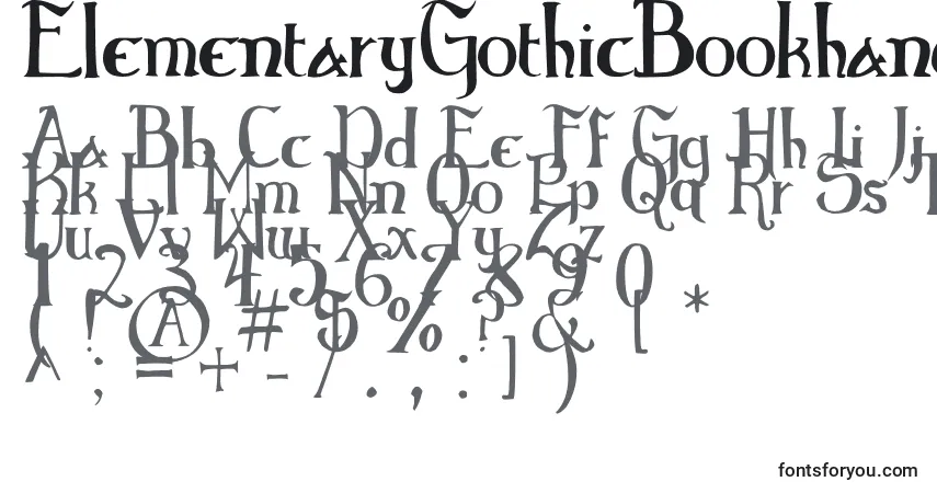 Шрифт ElementaryGothicBookhand – алфавит, цифры, специальные символы