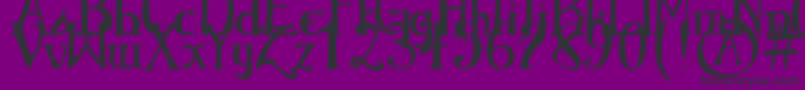 ElementaryGothicBookhand Font – Black Fonts on Purple Background