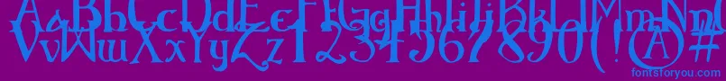 ElementaryGothicBookhand Font – Blue Fonts on Purple Background