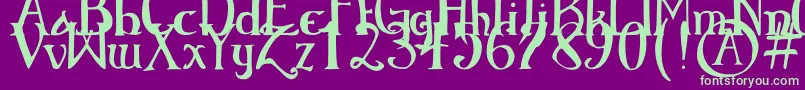 ElementaryGothicBookhand Font – Green Fonts on Purple Background