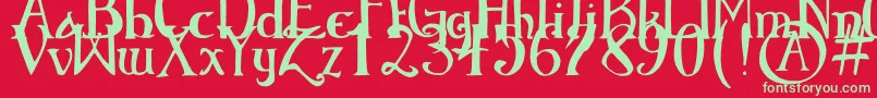 ElementaryGothicBookhand Font – Green Fonts on Red Background