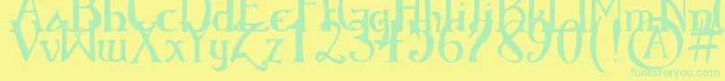 ElementaryGothicBookhand Font – Green Fonts on Yellow Background