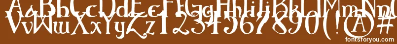 ElementaryGothicBookhand Font – White Fonts on Brown Background