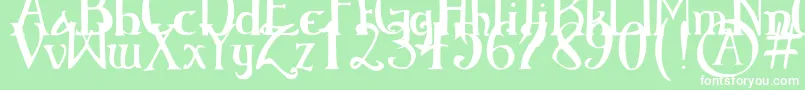 ElementaryGothicBookhand Font – White Fonts on Green Background