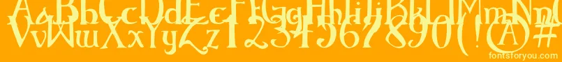 ElementaryGothicBookhand Font – Yellow Fonts on Orange Background