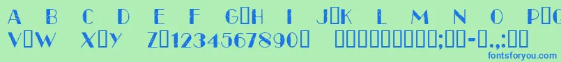CfparisoldstyleRegular Font – Blue Fonts on Green Background